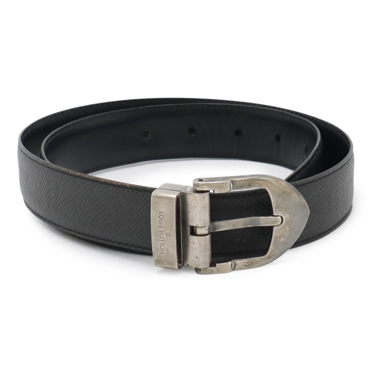 タイガ サンチュール クラシック ベルト アルドワーズ ブラック シルバー金具 表記44/110 実寸約79cm カット済 M6843