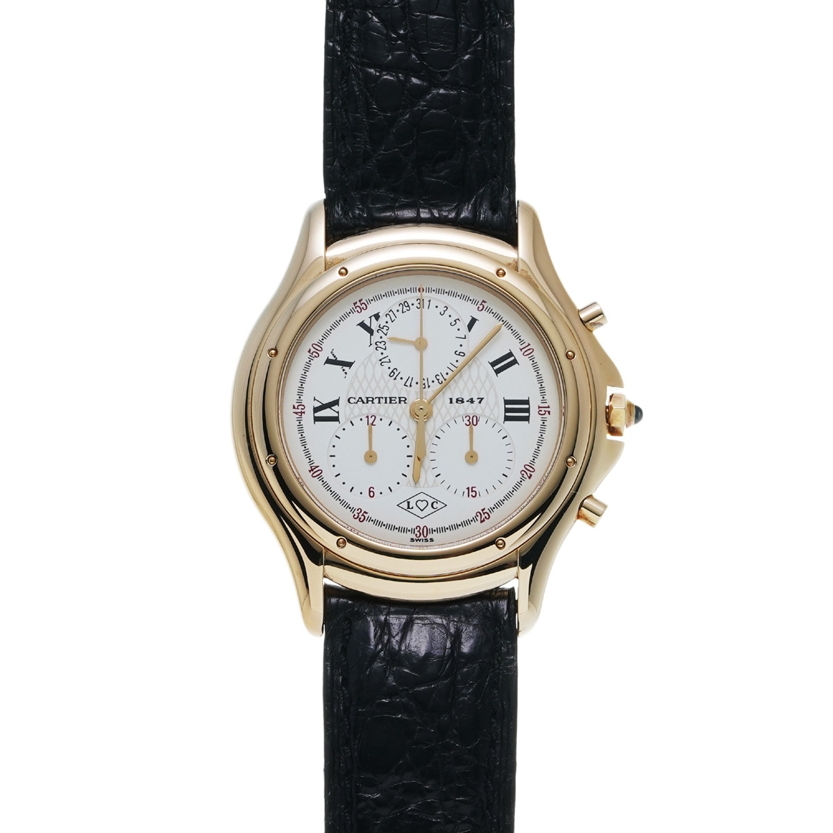 カルティエ クーガー クロノリフレックス 150周年 W35X0856 ホワイト メンズ 腕時計 クォーツ 中古 銀蔵