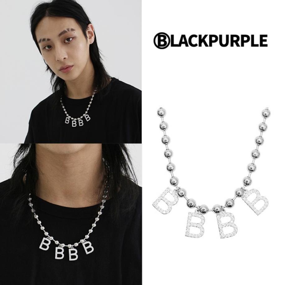 【2022福袋】 BTS ジョングク着用 BLACK PURPLE 4p ball-chain BBBB necklace ネックレス