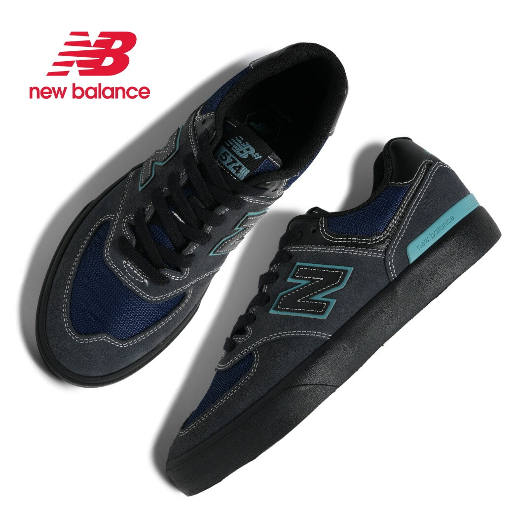 NEW BALANCE ニューバランス ヌメリック 574 スニーカー NUMERIC UN574VGT FADED BLACK FADED TEAL ( 黒 青 メンズ スケート SKATE )