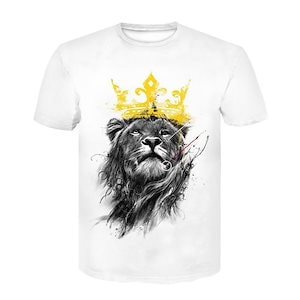 半袖 Tシャツ トップス 動物 ライオン クルーネック 3Dデジタル印刷 大きいサイズ カジュアル