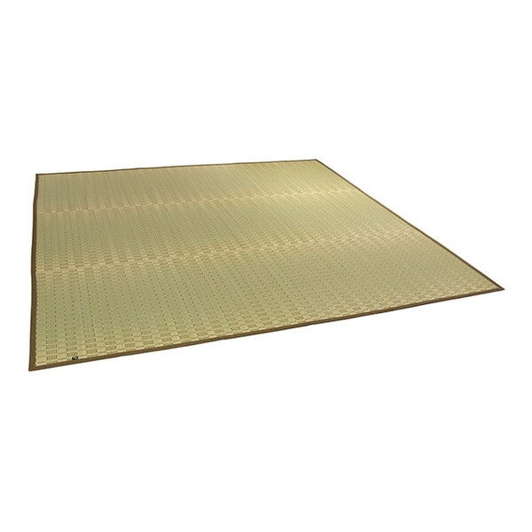 1080060120302 純国産 掛川織 花ござ い草 敷物 カーペット グリーン 江戸間3畳 (約174×261cm) メーカー直送