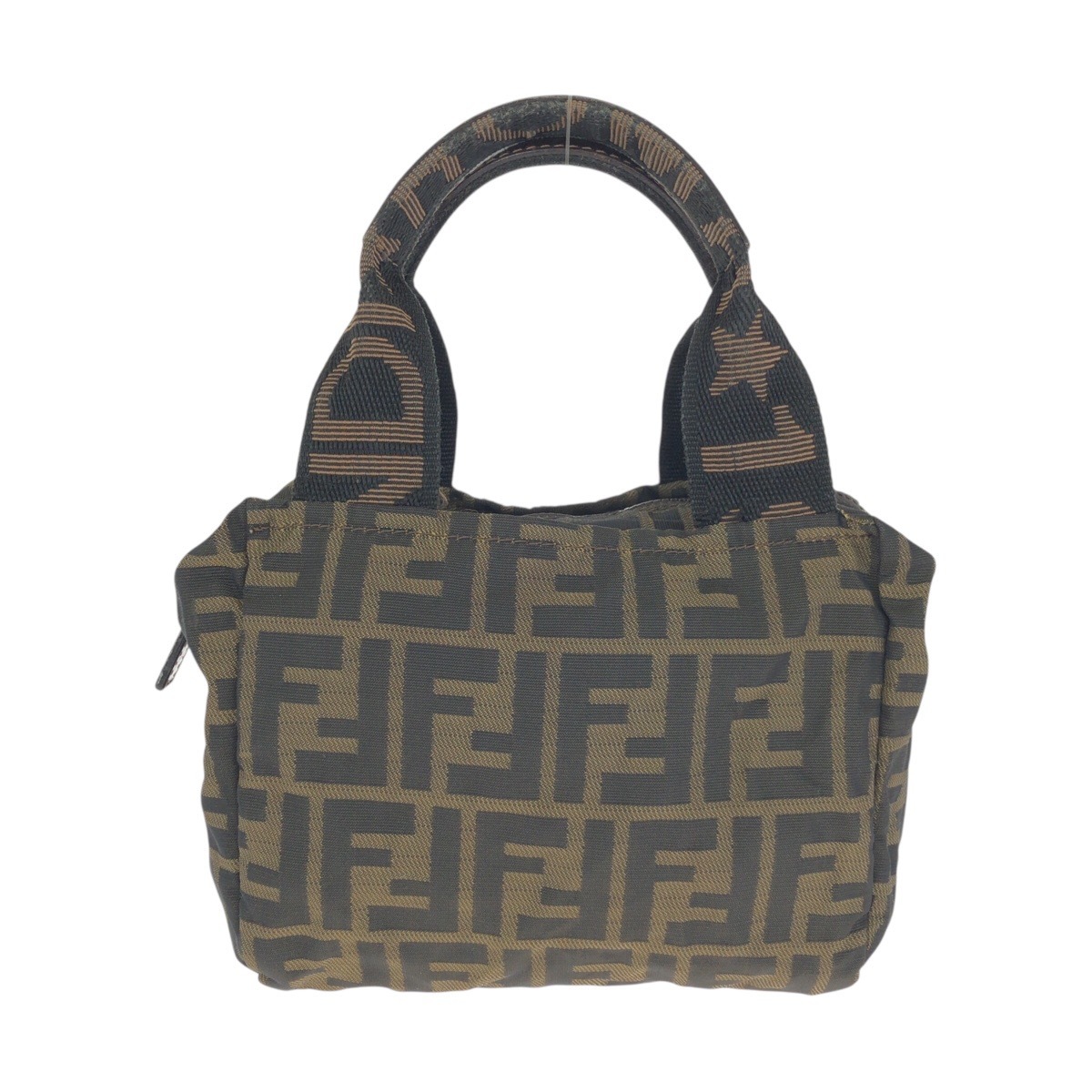 美品 ズッカ ブラウン シルバー金具 キャンバス/レザー 2119 26541 099 ハンドバッグ レディース 602145