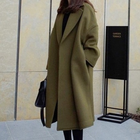 【ゆったりシルエット】簡約シンプルスリットコート