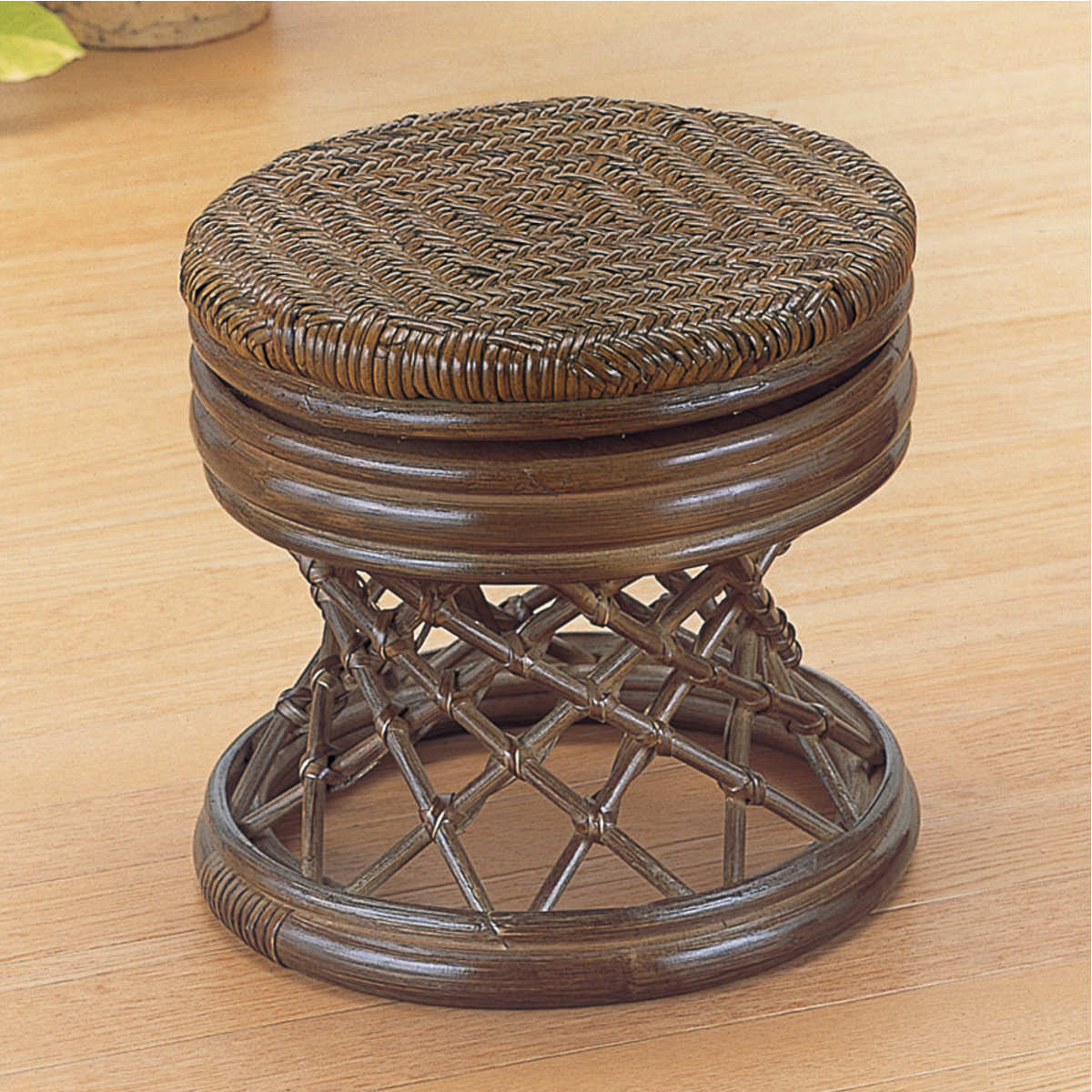 回転スツール ラタン 座椅子 ロータイプ 籐家具 高さ30cm 椅子 籐スツール 腰掛け ラタン製 チェア 回転 スツール 籐製 丸椅子 和モダン アジアン 軽量 ロー シンプル