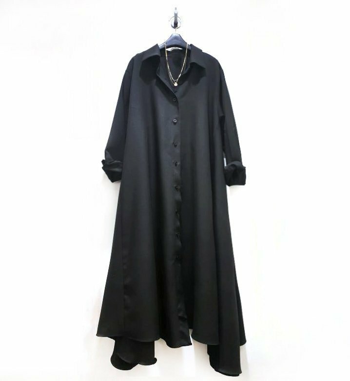 ドレッシーシャツワンピース　24SS アウター/ワンピース/ロングシャツ　嬉しい体型カバー