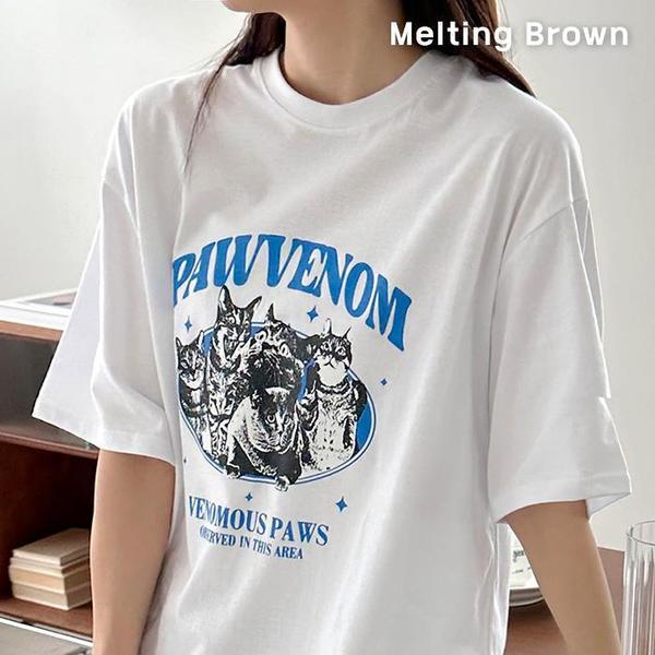 レディースカジュアルキャット半袖Tシャツ 3color