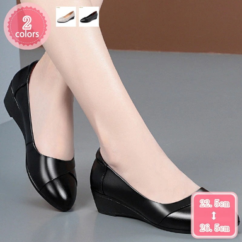 777円OFFクーポン パンプス ウェッジソール 痛くない ふわふわ クッション インソール ミドルヒール 走れる 3.5cmヒール 低反発インソール 柔らかい 婦人靴 ローヒール 歩きやすい 疲れに