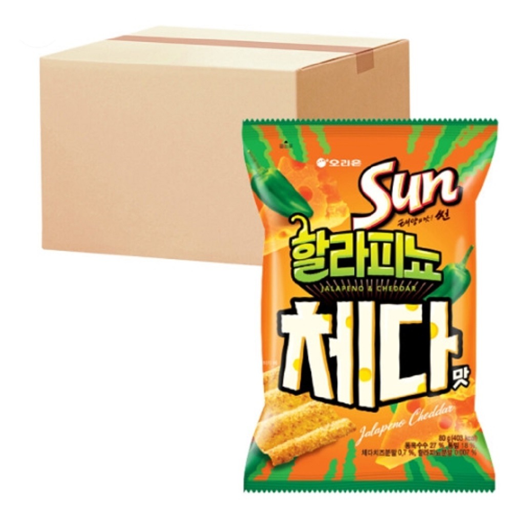 韓国-KMEAL-オリオンサンハラペーニョチェーダ80g12個強烈なピリ辛香ばしいサクサク