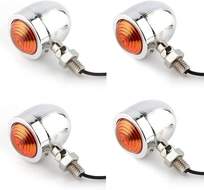 他サイト： バイク バイク用 ウインカー メッキ4個セット(シルバー4個セット)の商品画像