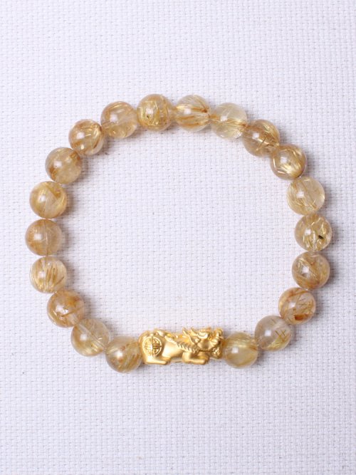 Bien Vetu 24K ピュアゴールドノンヘビー 8mm ゴールドクオーツブレスレット