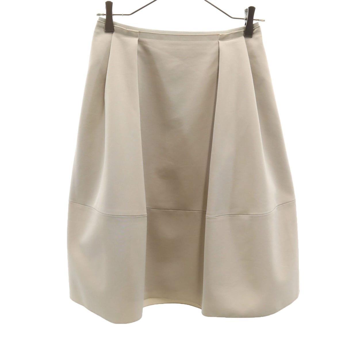 FOXEY NEW YORK フォクシーニューヨーク 日本製 ミディ丈 フレアスカート 38 グレージュ レディース 古着