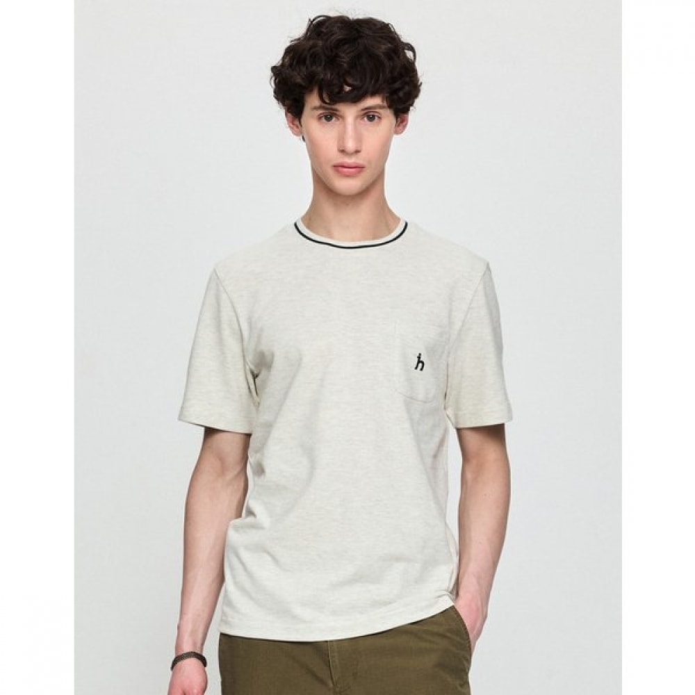 [25SS] オートミールピケティッシュショートスリーブクルーネックTシャツHZTS5B506I1