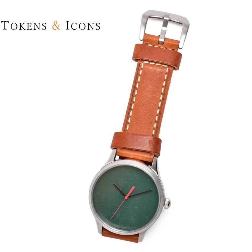 トークン＆アイコン 腕時計 Tokens＆Icons MLB ボールパーク シート ウォッチ 茶 緑 MLB BALLPARK SEAT WATCH 17PG シンプル 野球 メジャーリーグ