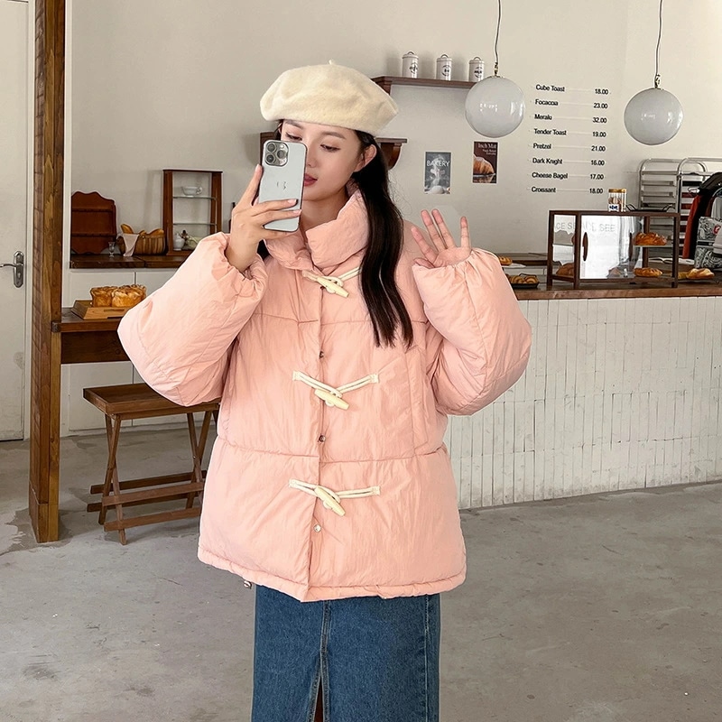 レディース ダウンジャケット 秋 冬 中綿 フードコート 無地 ショート丈 ダウンコート 防寒着 中綿コート ゆったり 体型カバー アウター 韓国風 暖かい 可愛い