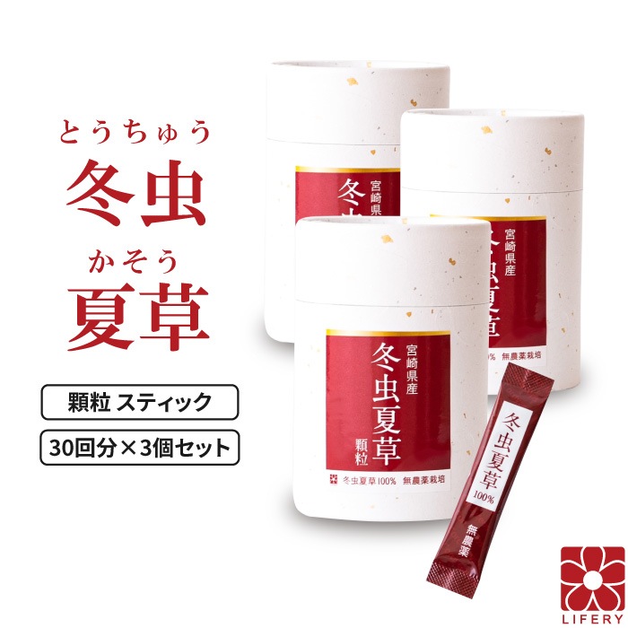 冬虫夏草 免疫 サプリメント サプリ 顆粒 スティック 3個 セット 1箱 30包入り