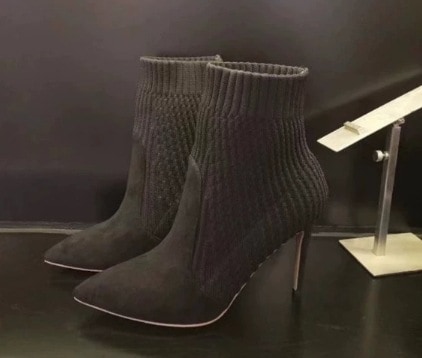 レディース ブーツ ショートブーツ ソックスブーツ ハイヒール ピンヒール 9 ポインテッドトゥ 美脚 脚長 ストレッチ 切り替えデザイン ウール ニット かわいい 大人可愛い きれいめ カジュアル 6,528円