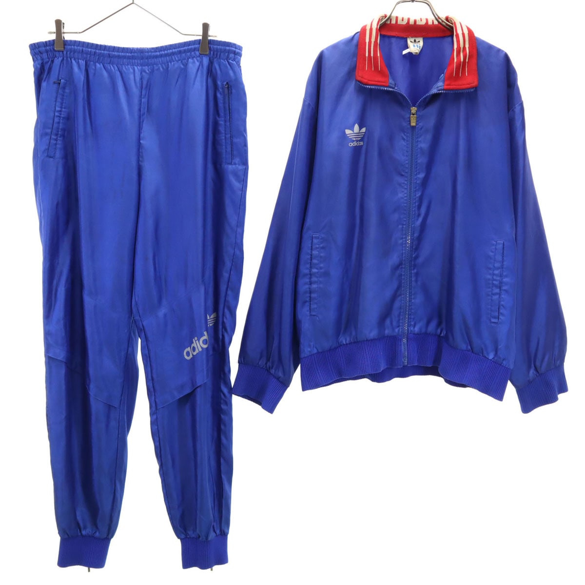 80s ヴィンテージ トラックジャケット 上下セットアップ O 青紫 デサント メンズ 古着