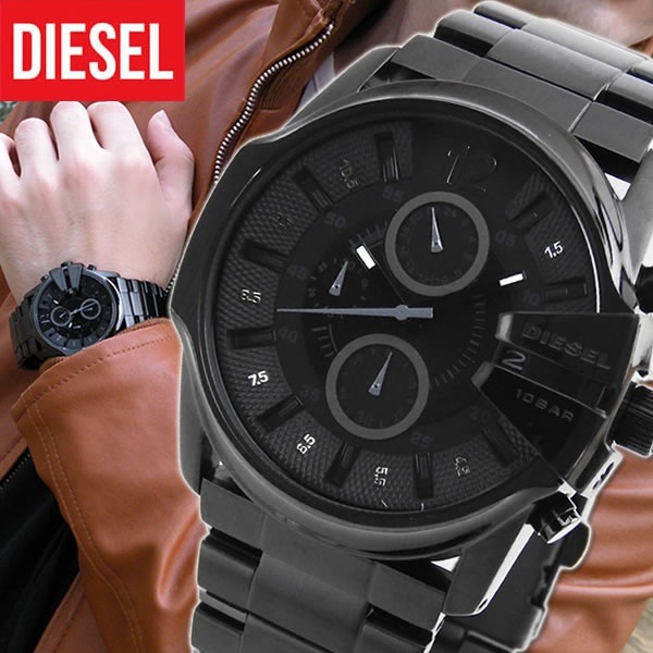 送料無料ディーゼル DIESEL メンズ 腕時計 DZ4180 海外モデル オールブラック メタル 黒 アナログ ウォッチ クロノグラフ