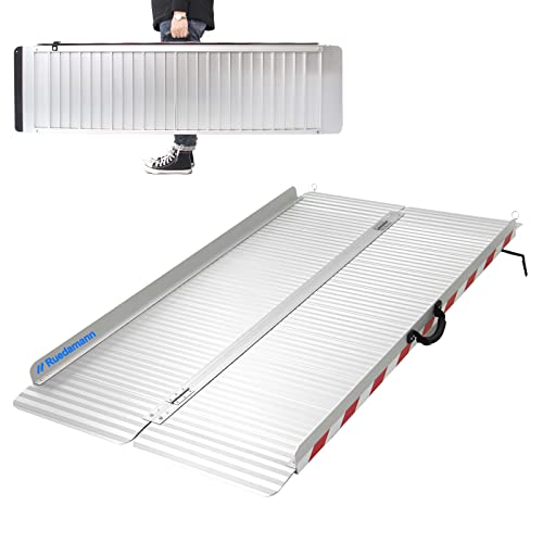 Ruedamann 157cm*幅85cm 耐荷重400Kg アルミ折り畳みスロープ もっと幅広いア