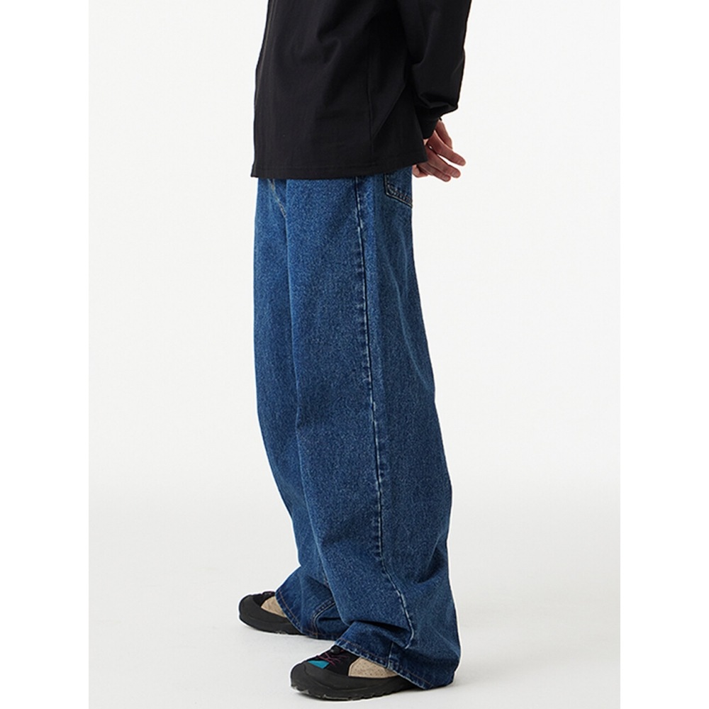 アーバナージュスタンダードワイドデニムパンツミディアムブルー