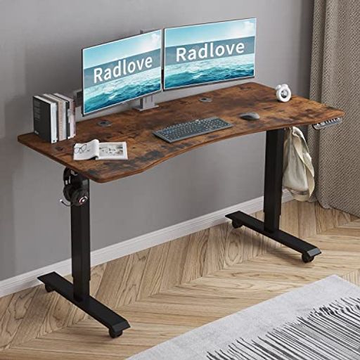 デスク 電動式 パソコンデスク RADLOVE ゲーミングデスク 机 電動昇降式スタンディングデスク パソコンラック PCデスク つくえ PCデスク 高さ調節可能 高さ調節メモリー機能付き 幅140C