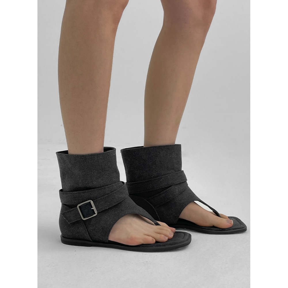 ブラックアップ ミベルロ バックル サンダル ブーツ