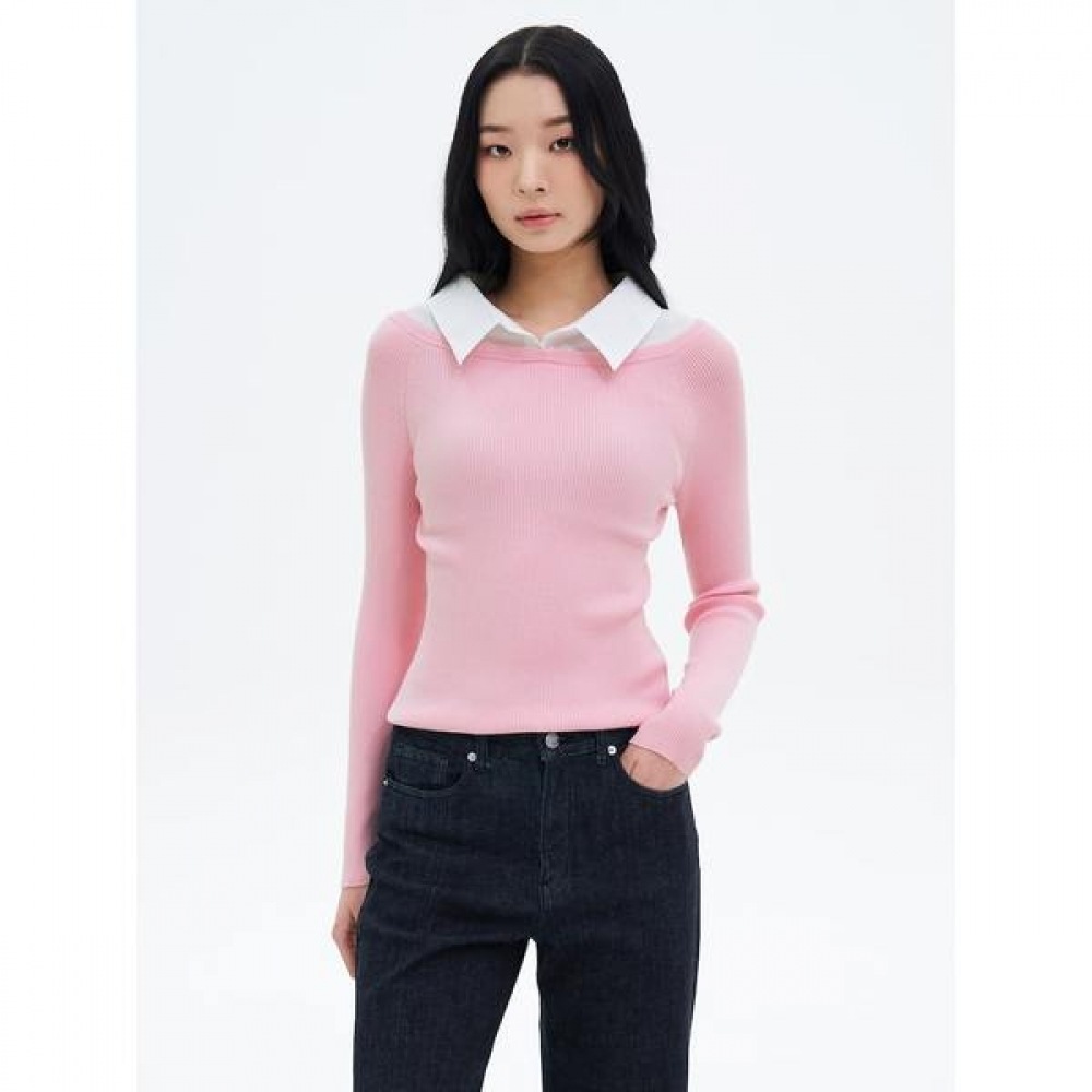 シャツパッチニットプルオーバーピンク (115351AY1X)