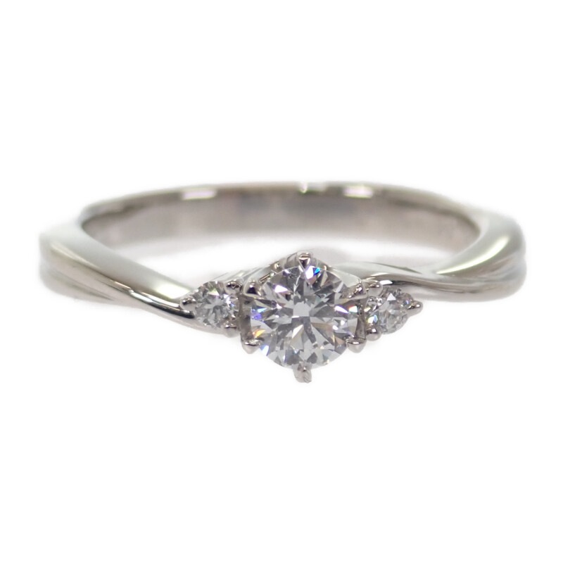 【中古】ラザール LAZARE ヴァイン リング Pt950 プラチナ 9号 ダイヤモンド 指輪 美品 ドレスジュエリー シンプル フォーマル レディース【Aランク】