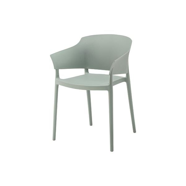 （まとめ） アームチェア ライトグリーン スタッキング可 完成品 [x2セット]