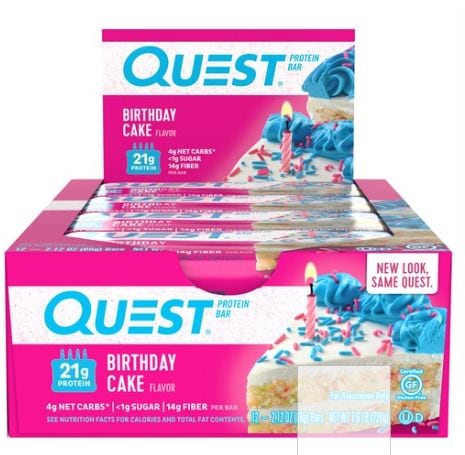 クエストニュートリッションプロテインバーバルスデーケーキ60g12個