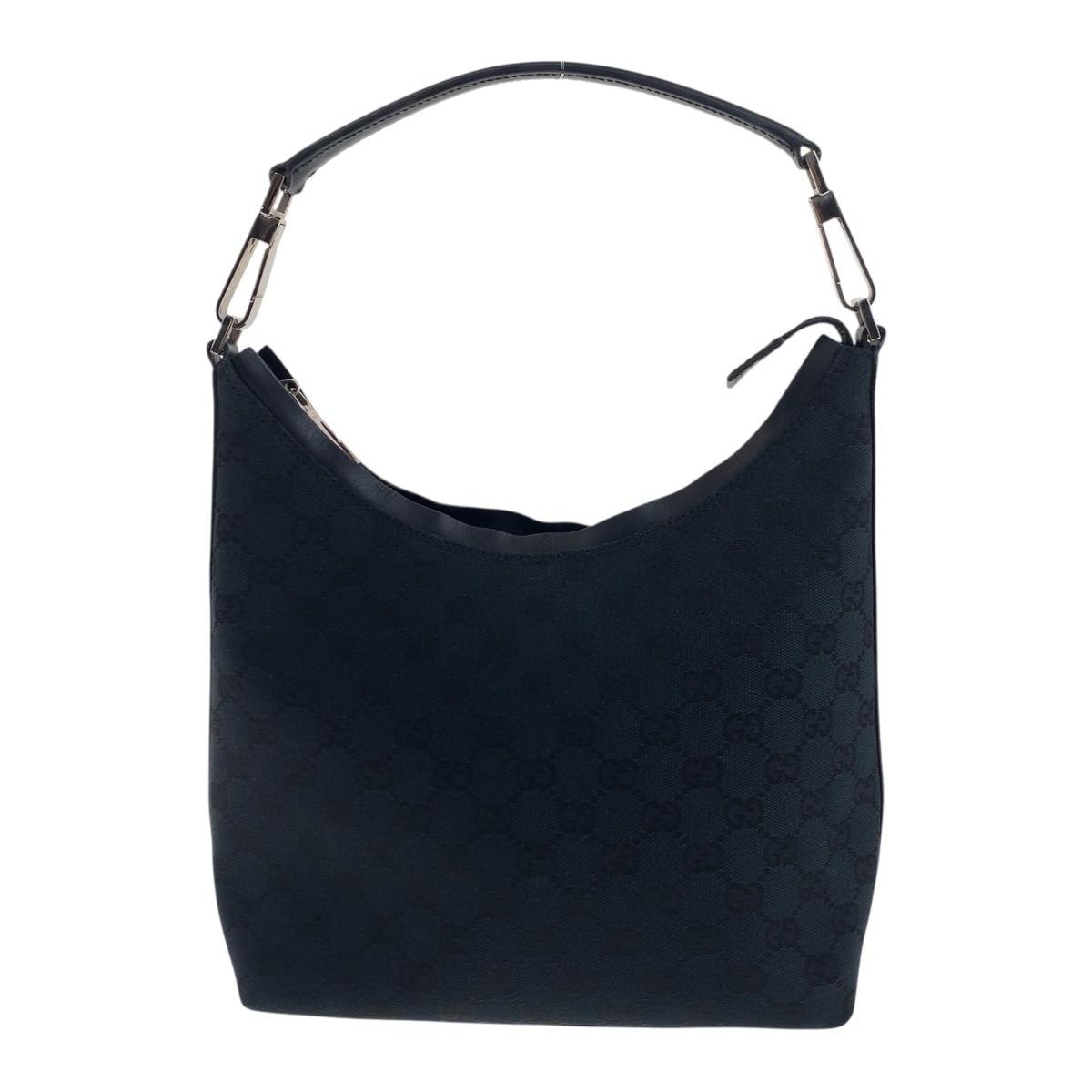 美品 ブラック 黒 シルバー金具 GGキャンバス 000 0602 ショルダーバッグ 肩掛け レディース 504391