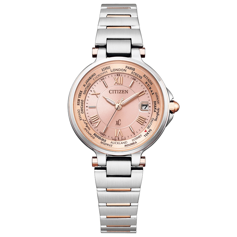 xC(クロスシー) HAPPY FLIGHTシリーズ EC1014-65W エコ・ドライブ電波時計 多局受信型 針表示式