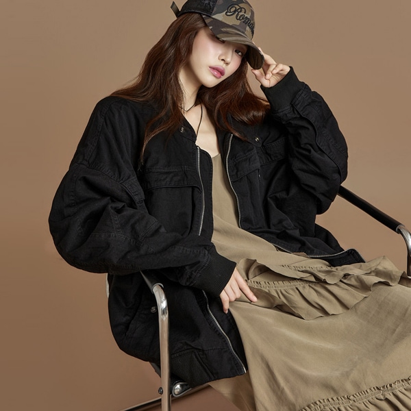 J2898 ポケット ミリタリー ジャンパー