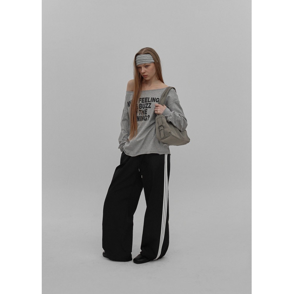 ブラックアップ [春新品] [MADE] リッツボートネックプリント長袖Tシャツ