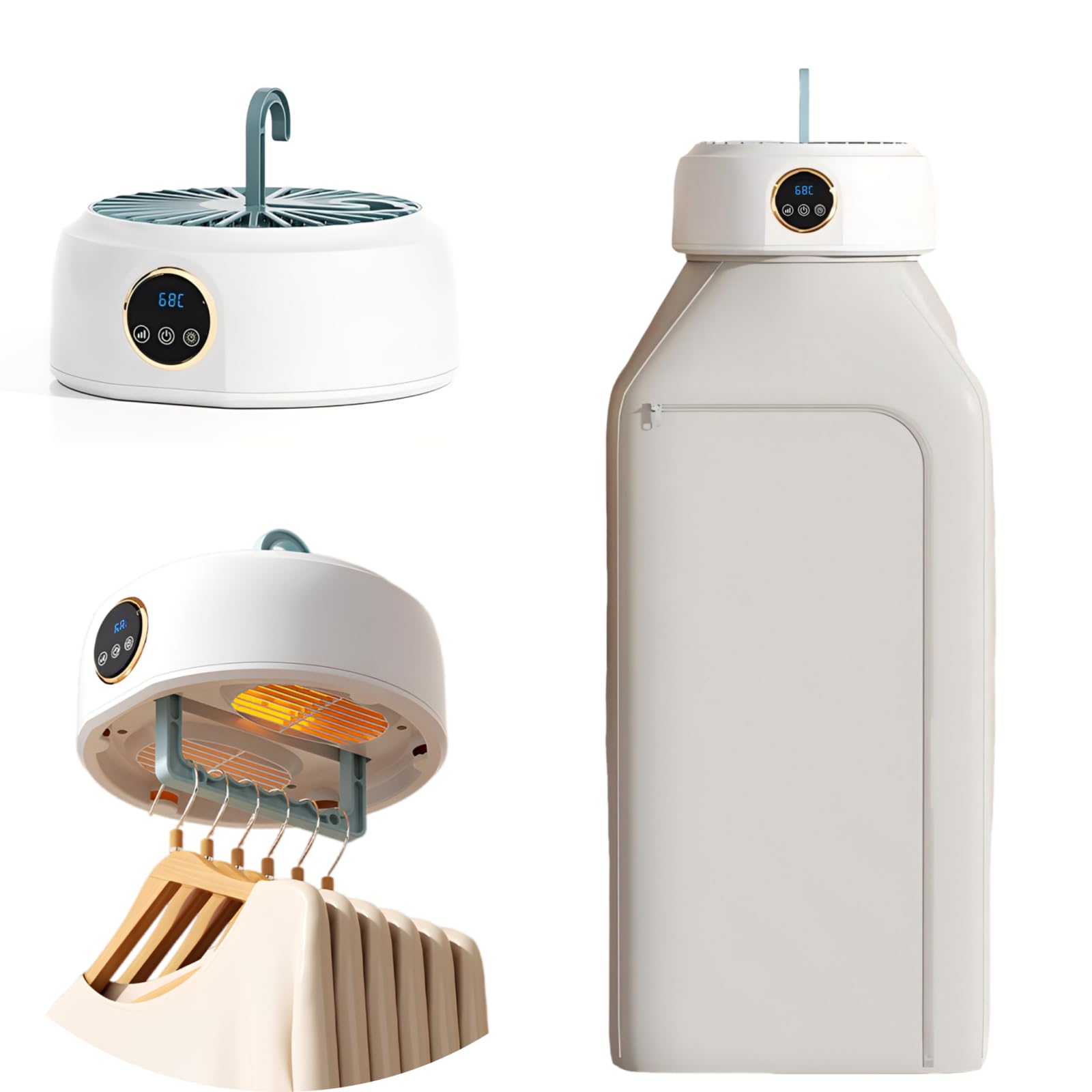 LumenOrbit 衣類乾燥機【Amazon.co.jp 2026新アップグレード・1年間のメーカー保証】ポータブル 乾燥機 小型 電源コード式 2段階温度調節 タイマー乾燥自動停止（1～8時間）