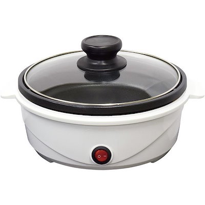 他サイト： オーム電機 グリル鍋 電気 1人用2人用 ホットプレート 鍋 小型 ミニ 一人暮らし おひとり様グリル鍋 おしゃれ シンプル ホワイト COK-YM65A-W 08-1210 OHMの商品画像