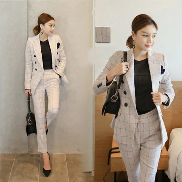 短納期パンツスーツ レディース おしゃれパンツスーツ ビジネススーツダブルボタンチェック柄 フォーマル入学式オフィス七五三制服結婚式 パンツスーツ