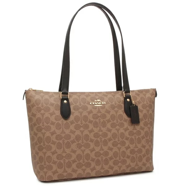 アウトレット トートバッグ ギャラリー トート バッグ シグネチャー キャンバス ベージュ ブラック レディース CW381 IMQRX