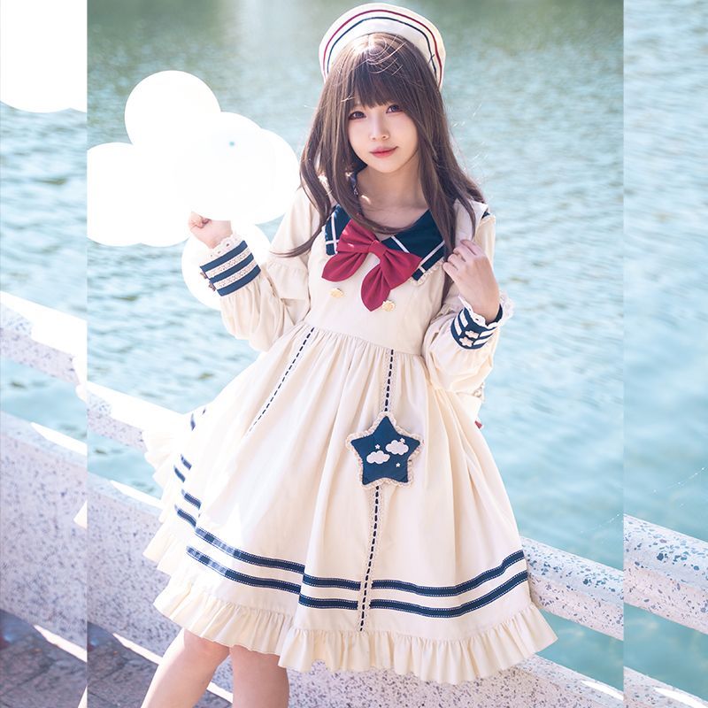 【1枚購入で20% OFF】大人気ワンピース アカデミック ゆったり セーラー服 ロリータ 制服 かわいいワンピース