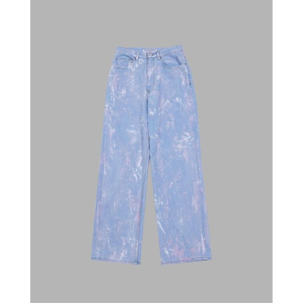 THE MUSEUM VISITOR HAND PAINTED DENIM PANTS PINK 10321