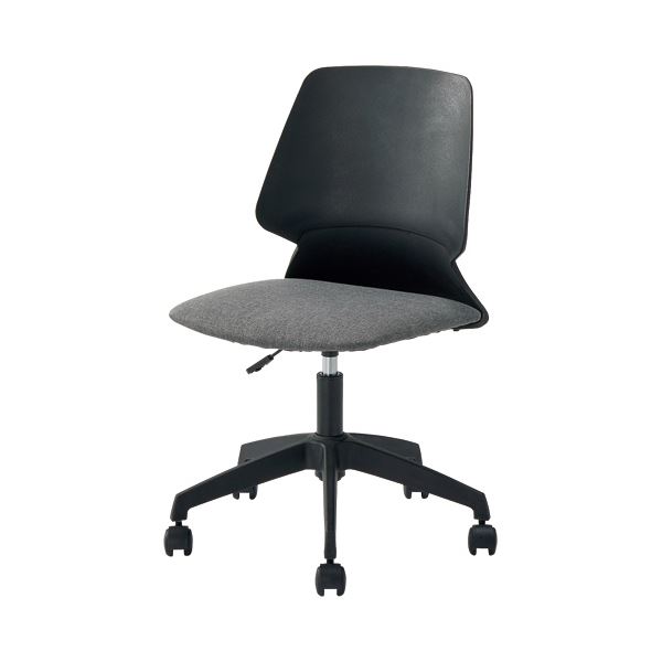 不二貿易 オフィスチェアー ミル 肘なし ブラックシェル 座：グレー 38170 1脚 (組立品) 11,280円