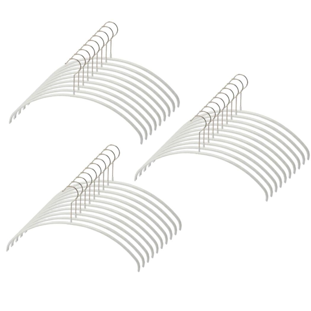 マワ すべり落ちない ハンガー 人体ハンガー ドイツ製 30本組 ホワイト 120239 10年保証