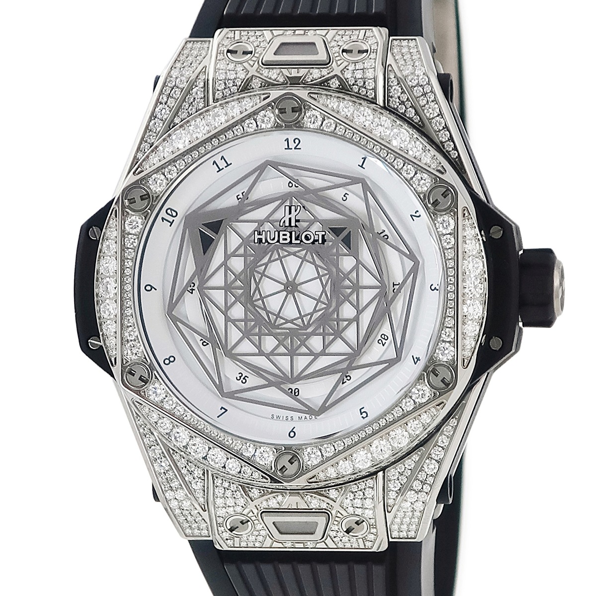 ビッグバン ウニコ サンブルー チタニウム 415.NX.2027.VR.1704.MXM18 自動巻き メンズ 純正ダイヤ パヴェ 3年保証