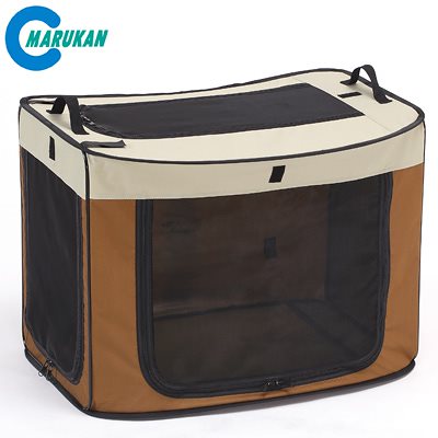 マルカン どこでもワンタッチケージ S ブラウン 犬 猫 折りたたみ おでかけ ソフトケージ DP-682