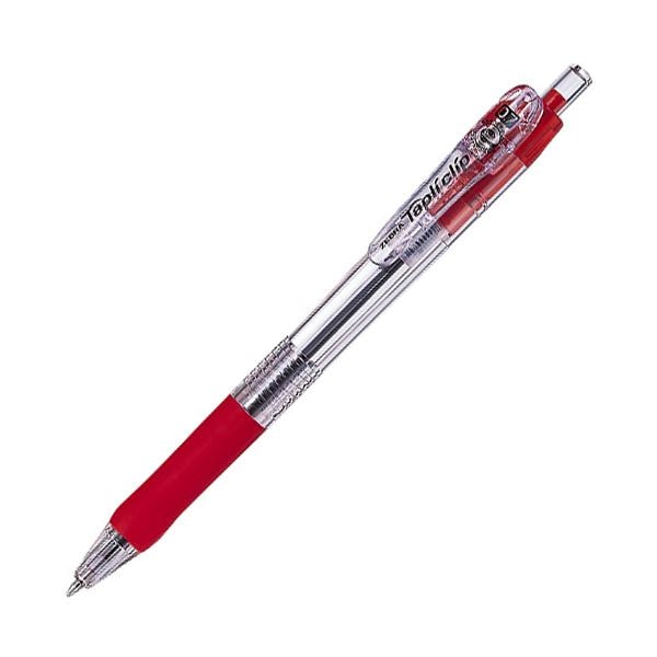 (まとめ) ゼブラ 油性ボールペン タプリクリップ 0.7mm 赤 BN5-R 1本 (×100セット)