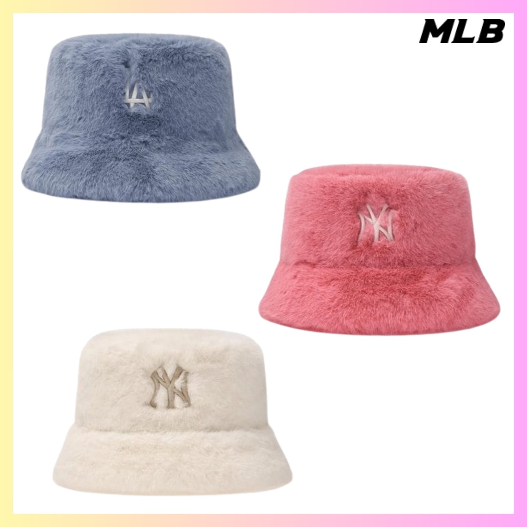 Basic Fur Bucket Hat 3 Colors + FREE OMAKE 韓国ファッション毛糸の帽子 ファーキャップ バケットハット冬用 レディース