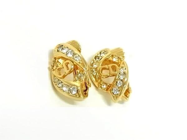 イヤリング - メタル - ラインストーン ロゴ ゴールド アクセサリー ピアス ジュエリー 小物 人気 おしゃれ ブランド 女性 プレゼント ギフト 高級 オフィス 通勤【本物保証】