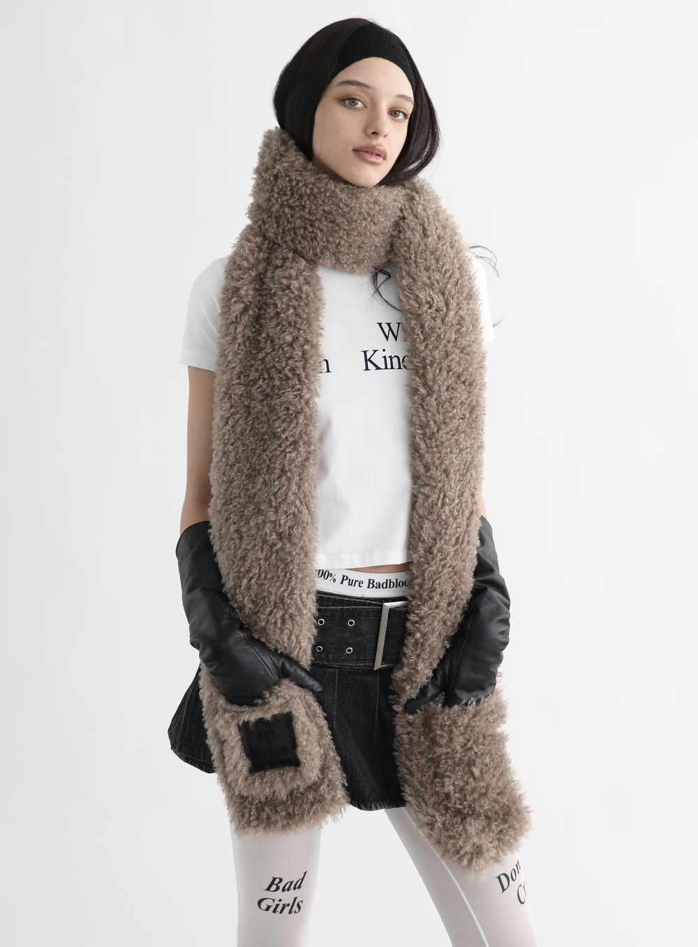 【BADBLOOD】 BORN ECO FUR POCKET MUFFLER : 3COLOR