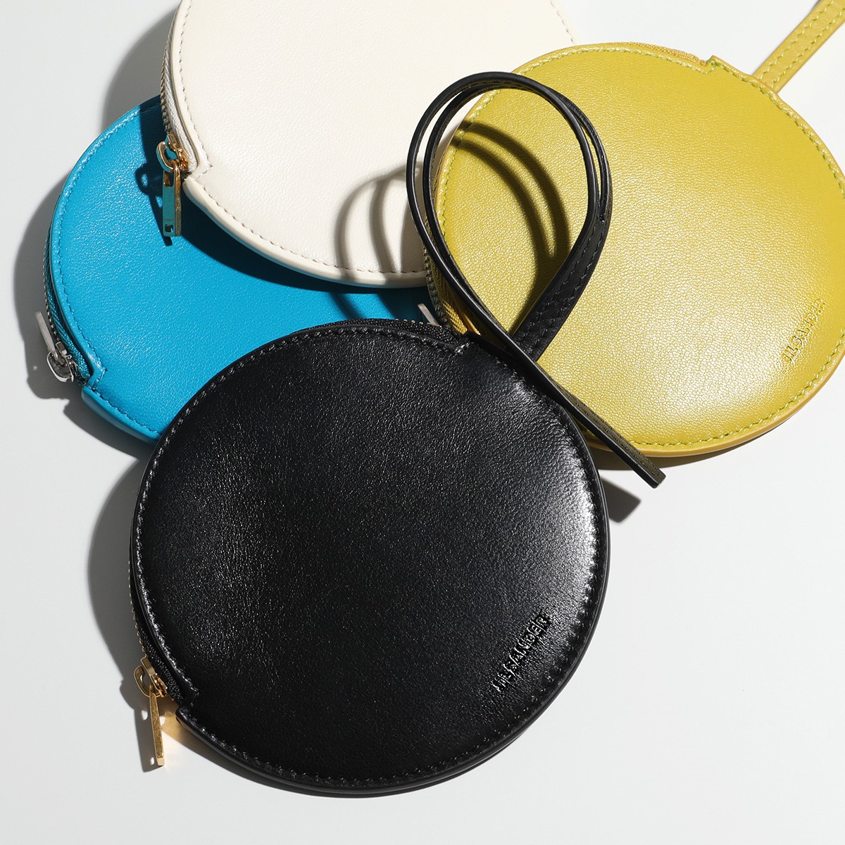 JIL SANDER ジルサンダー ポーチ J08VL0006 P4874 P5243 P5627 P5628 レディース レザー サークル コインケース 箔押しロゴ 小物入れ カラー6色